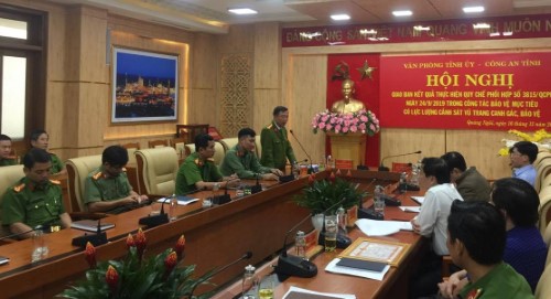 Giao ban kết quả thực hiện Quy chế phối hợp số 3815/QCPH trong công tác bảo vệ mục tiêu trên địa bàn tỉnh Quảng Ngãi