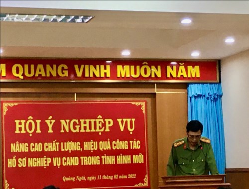 Công an tỉnh Quảng Ngãi tổ chức Hội ý nghiệp vụ “Nâng cao chất lượng, hiệu quả công tác Hồ sơ nghiệp vụ CAND trong tình hình mới”