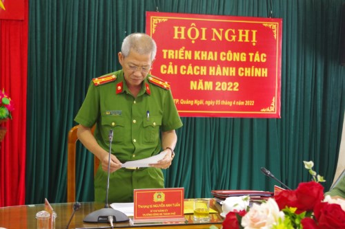 Công an thành phố Quảng Ngãi: Tổ chức Hội nghị triển khai công tác cải cách hành chính năm 2022
