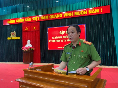 Công an tỉnh Quảng Ngãi: Tổ chức gặp mặt và công bố Quyết định xuất ngũ đối với chiến sĩ nghĩa vụ hết hạn phục vụ tại ngũ