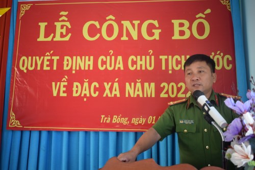 Công an Trà Bồng: Công bố Quyết định đặc xá của Chủ tịch nước năm 2022