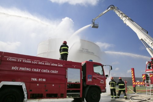 Bảo đảm an toàn phòng cháy, chữa cháy Nhà máy Lọc dầu Dung Quất