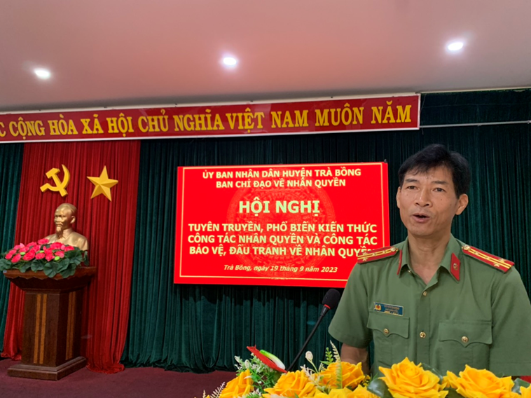 Trà Bồng: Tổ chức Hội nghị tuyên truyền, phổ biến kiến thức về Nhân quyền và công tác bảo vệ, đấu tranh về Nhân quyền