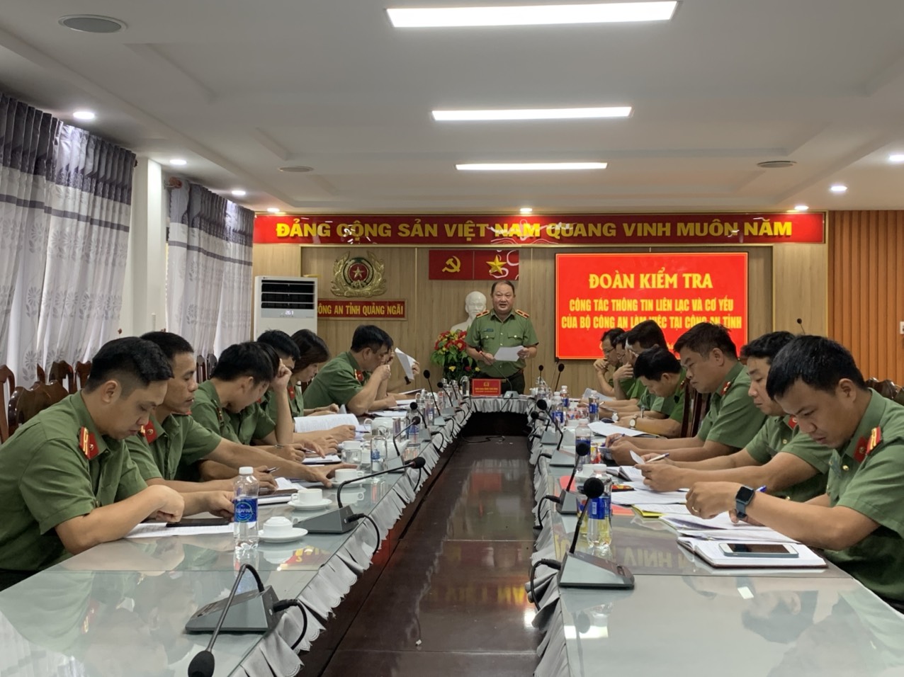 Đoàn kiểm tra Bộ Công an kiểm tra toàn diện công tác thông tin liên lạc và cơ yếu tại Công an tỉnh Quảng Ngãi
