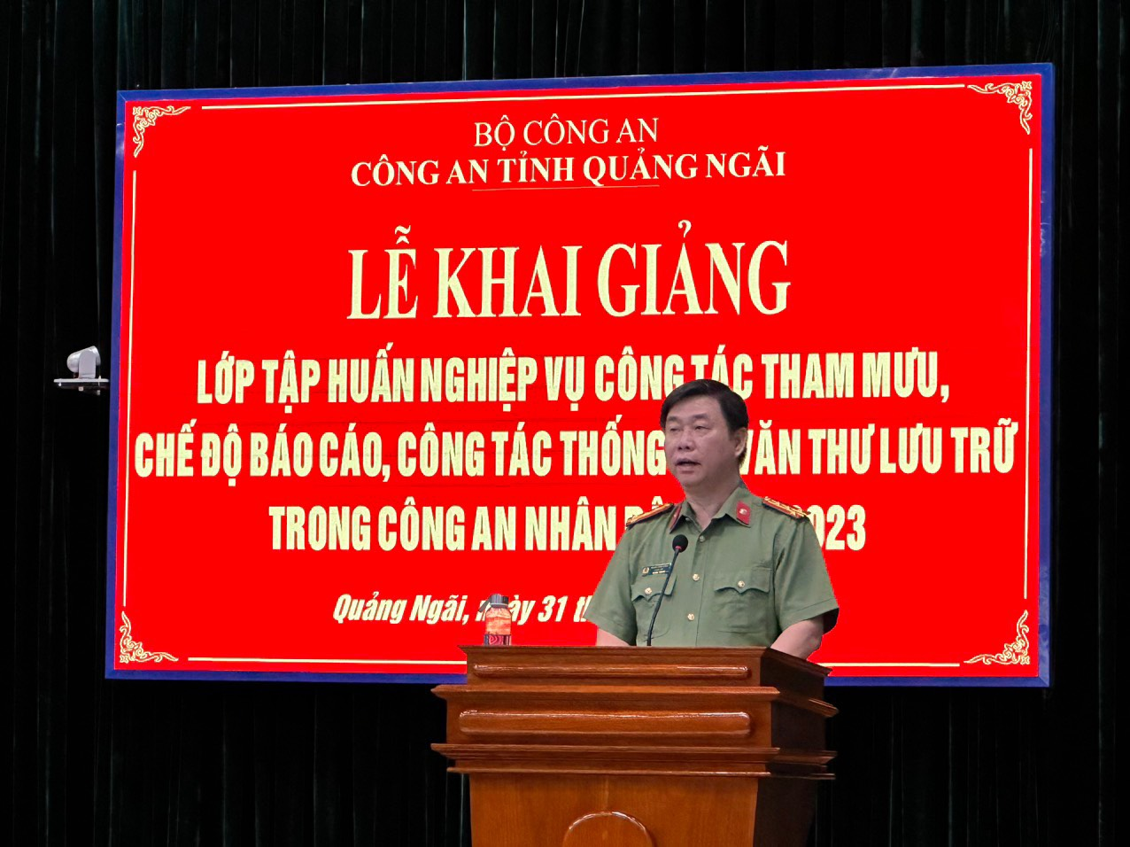 Công an tỉnh Quảng Ngãi khai giảng lớp tập huấn nghiệp vụ công tác tham mưu trong công an nhân dân năm 2023
