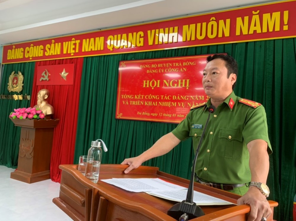 Đảng bộ Công an huyện Trà Bồng tổng kết công tác Đảng năm 2023, triển khai nhiệm vụ năm 2024