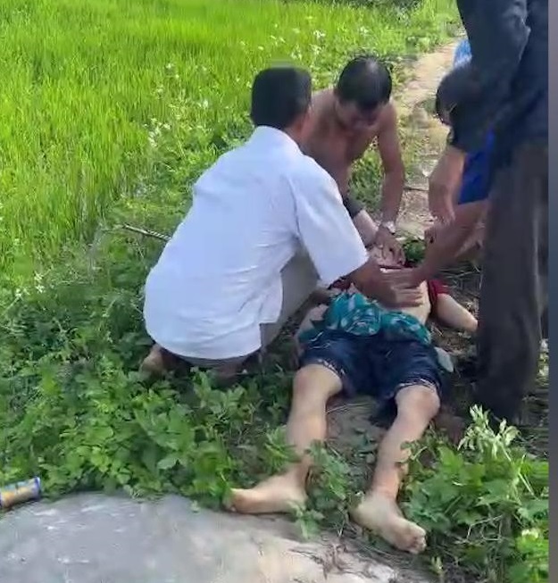 Công an xã Nghĩa Dõng, thành phố Quảng Ngãi cứu 01 cháu bé bị đuối nước