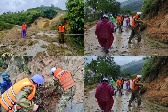 Công an xã Ngọc Linh xung kích khắc phục hậu quả mưa lớn, bảo đảm an ninh trật tự ở cơ sở