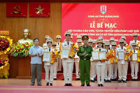 Bế mạc Hội thi báo cáo viên, tuyên truyền viên pháp luật giỏi trong lực lượng Công an cơ sở tỉnh Quảng Ngãi năm 2026