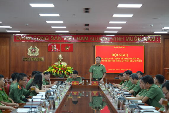 Hội nghị công bố quyết định, kế hoạch kiểm tra đột xuất đối với Công an tỉnh Quảng Ngãi