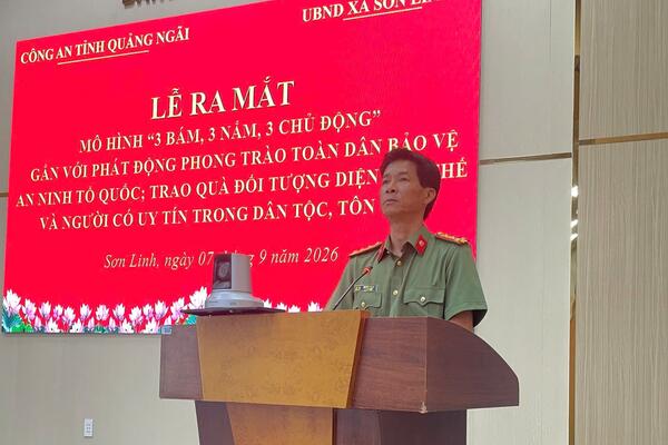 Công an tỉnh Quảng Ngãi ra mắt mô hình “3 bám, 3 nắm, 3 chủ động” tại xã Sơn Linh