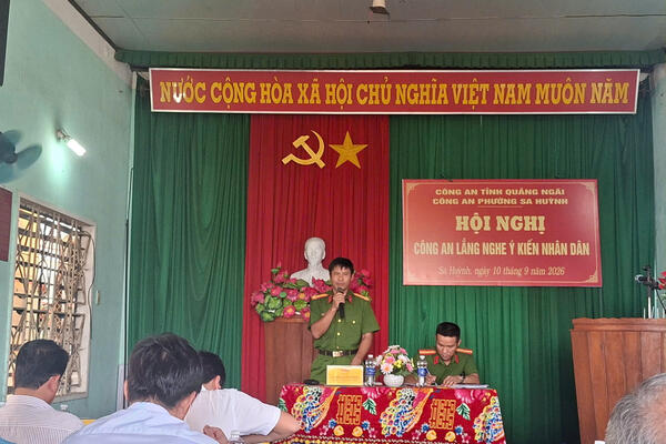 Công an phường Sa Huỳnh tổ chức Hội nghị “Công an lắng nghe ý kiến Nhân dân” năm 2026