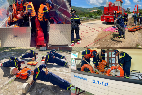 Phòng Cảnh sát PCCC và CNCH chủ động phương tiện, vững vàng kỹ năng, sẵn sàng ứng phó mưa bão nơi biên giới