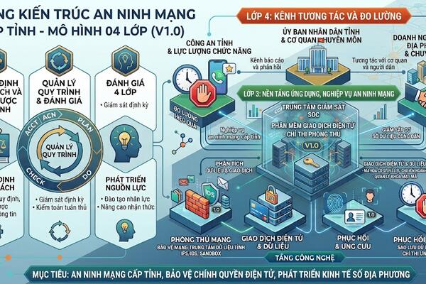 Khung kiến trúc an ninh mạng quốc gia phiên bản 1.0: “Tấm khiên số” tạo nền tảng phòng thủ mạng thống nhất, hiện đại
