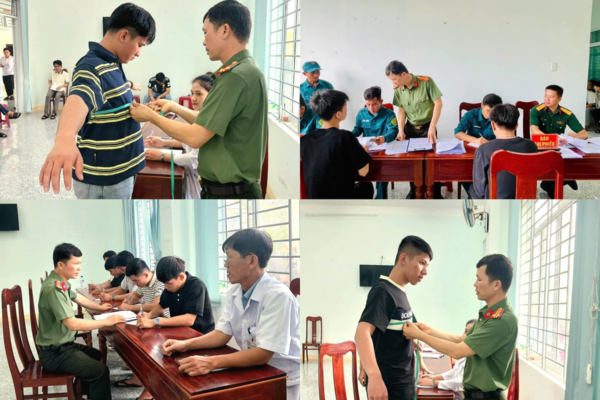 Công an xã Nghĩa Hành phối hợp tổ chức khám sơ tuyển sức khỏe công dân thực hiện nghĩa vụ tham gia Công an nhân dân năm 2027