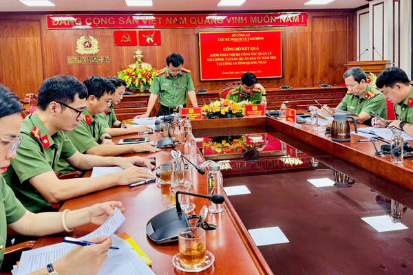 Công an tỉnh Quảng Ngãi tổ chức Hội nghị thông qua kết quả kiểm toán nội bộ công tác quản lý tài chính, tài sản, dự án đầu tư năm 2026