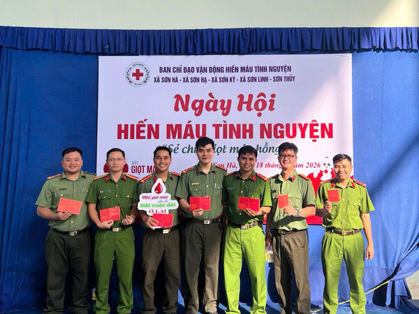 Công an xã Sơn Kỳ tích cực hưởng ứng phong trào hiến máu tình nguyện